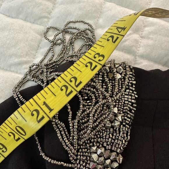 H&M Womens Jacket Chain Embeliished Shoulder Open Front Evening Party Goth | 4 - Picture 11 of 12